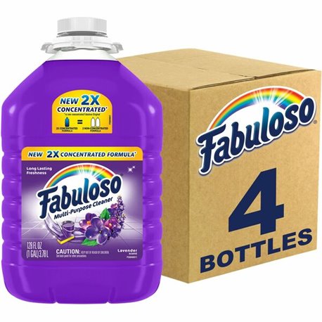 Fabuloso All-Purpose Cleaner - 128 fl oz (4 quart) - Lavender Scent - 4 / Carton - Rinse-free, Residue-free, Long Lasting - Purp