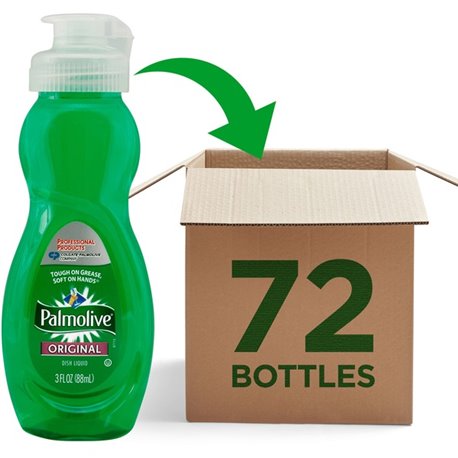 Palmolive Original Dish Liquid - 3 fl oz (0.1 quart) - Original Scent - 72 / Carton - Phosphate-free, pH Balanced - Green