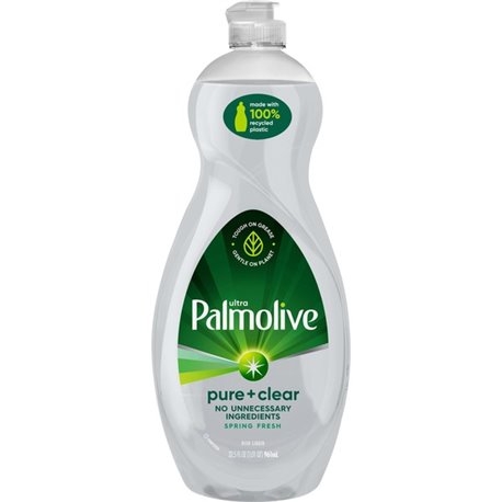 Palmolive Pure/Clear Ultra Dish Soap - 32.5 fl oz (1 quart) - 1 Each - Hypoallergenic, Fragrance-free, Dye-free, Phosphate-free,