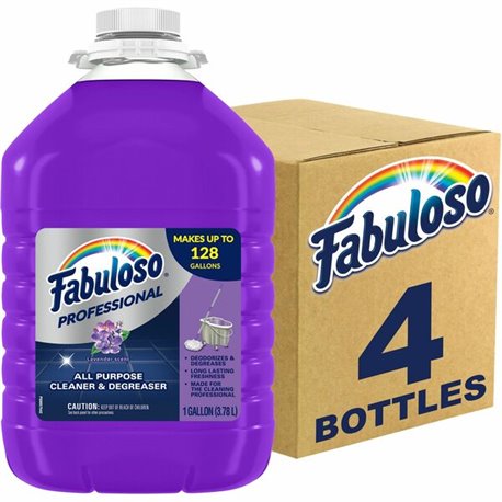 Fabuloso All-Purpose Cleaner - 128 fl oz (4 quart) - Lavender, Fresh ScentBottle - 4 / Carton - Long Lasting, pH Neutral, Rinse-