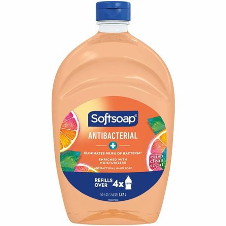 Softsoap Antibacterial Hand Soap - Crisp Clean ScentFor - 50 fl oz (1478.7 mL) - Bacteria Remover - Hand, Skin, Kitchen, Bathroo