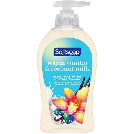 Softsoap Warm Vanilla Hand Soap - Warm Vanilla & Coconut Milk ScentFor - 11.3 fl oz (332.7 mL) - Pump Bottle Dispenser - Bacteri