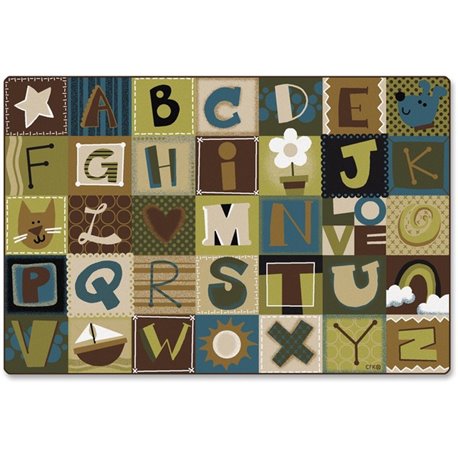 Carpets for Kids Toddler Alpha Blocks Nature Rug - 72" Length x 48" Width - Rectangle - Alphabet Blocks