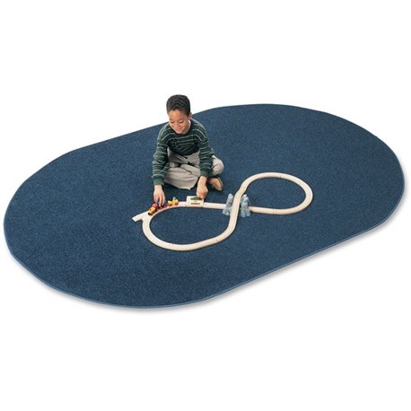 Carpets for Kids Mt. St. Helens Carpet Rug - 108" Length x 72" Width - Oval - Navy - Nylon