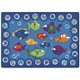 Carpets for Kids Fishing 4 Literacy Rectangle Rug - 65" Length x 46" Width - Rectangle - Alphabet Bubbles, Fishing For Literacy,