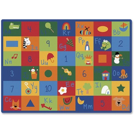 Carpets for Kids Learning Blocks Rectangle Rug - 70" Length x 53" Width - Rectangle - Learning Blocks, Shapes, Numbers