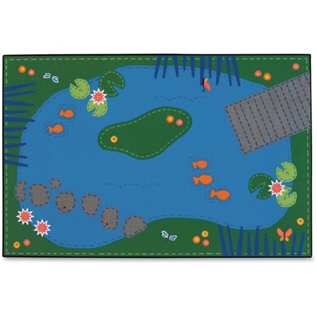 Carpets for Kids Value Line Tranquil Pond Rug - 108" Length x 72" Width - Rectangle - Assorted