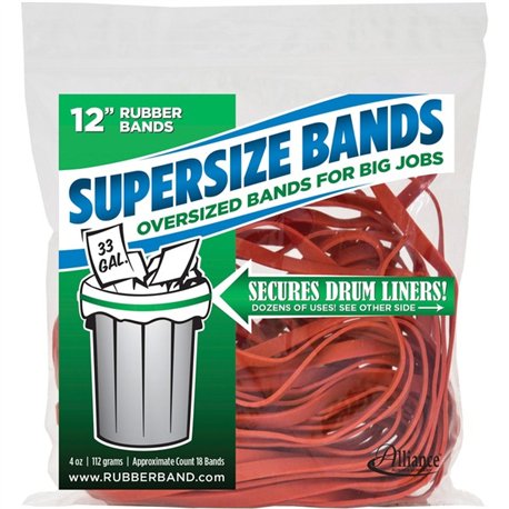 Alliance Rubber SuperSize Bands - Size: Large - 12" Length x 0.3" Width - Reusable, Heavy Duty, Environmentally Friendly, Elasti
