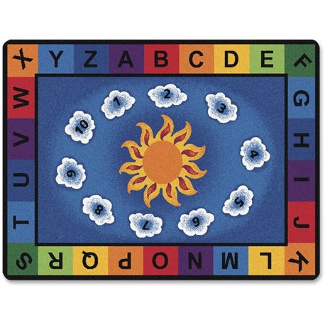 Carpets for Kids Sunny Day Learn/Play Rectangle Rug - 100" Length x 70" Width - Rectangle - Sunny Day Learn & Play, Numbers, Let