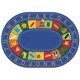 Carpets for Kids Bilingual Early Learning Oval Rug - 113" Length x 81" Width - Oval - Bilingual Inner Squares