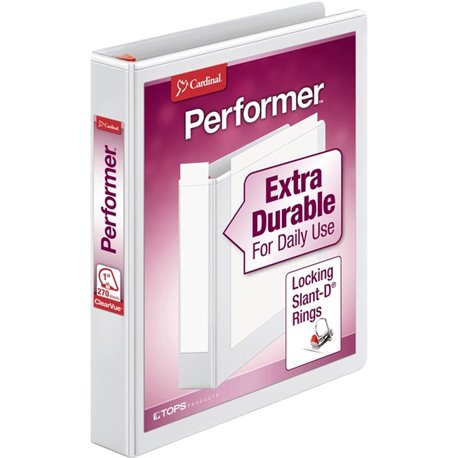 Cardinal Xtravalue Clearvue Locking D-Ring Binder - 1" Binder Capacity - Letter - 8 1/2" x 11" Sheet Size - 270 Sheet Capacity -