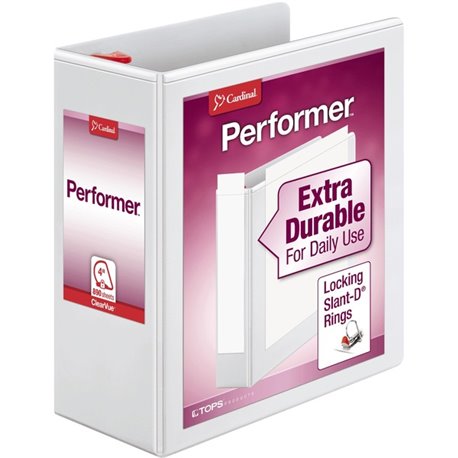 Cardinal Xtravalue Clearvue Locking D-Ring Binder - 4" Binder Capacity - Letter - 8 1/2" x 11" Sheet Size - 890 Sheet Capacity -