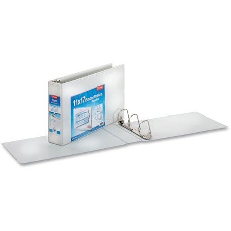 Cardinal ClearVue Overlay Tabloid D-Ring Binders - 3" Binder Capacity - Tabloid - 11" x 17" Sheet Size - 725 Sheet Capacity - 3 