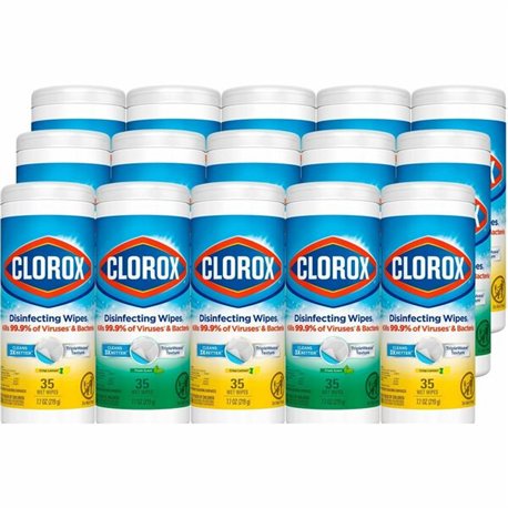 Clorox Disinfecting Cleaning Wipes Value Pack - For Multi Surface - Ready-To-Use - Fresh, Citrus Blend Scent - 35 / Canister - 1