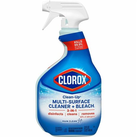 Clorox Clean-Up All Purpose Cleaner with Bleach - For Multipurpose - 32 fl oz (1 quart) - Rain Clean Scent - 1 Each - Deodorize,