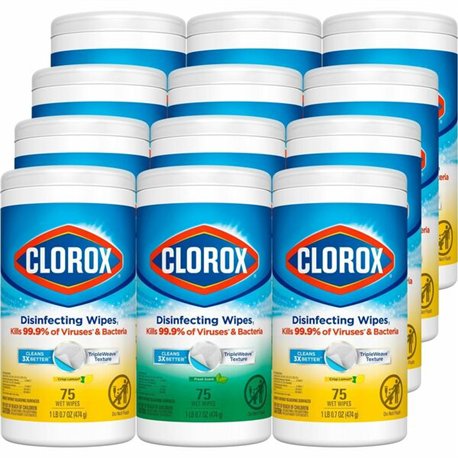 Clorox Disinfecting Bleach Free Cleaning Wipes Value Pack - 75 / Canister - 240 / Bundle - Easy to Use, Bleach-free, Antibacteri
