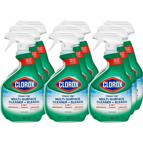 Clorox Clean-Up All Purpose Cleaner with Bleach - For Multi Surface - 32 fl oz (1 quart) - Original Scent - 9 / Carton - Deodori