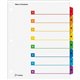 Cardinal OneStep Index System - 8 x Divider(s) - Printed Tab(s) - Digit - 1-8 - 8 Tab(s)/Set - 9" Divider Width x 11" Divider Le