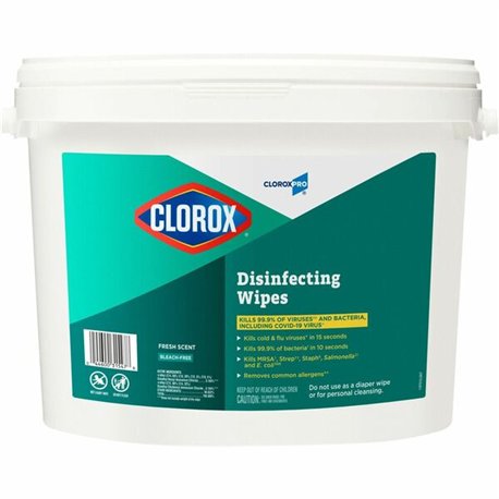 CloroxPro Disinfecting Wipes - Ready-To-Use - Fresh Scent - 700 / Bucket - 1 Each - Pre-moistened, Anti-bacterial, Textured - Wh