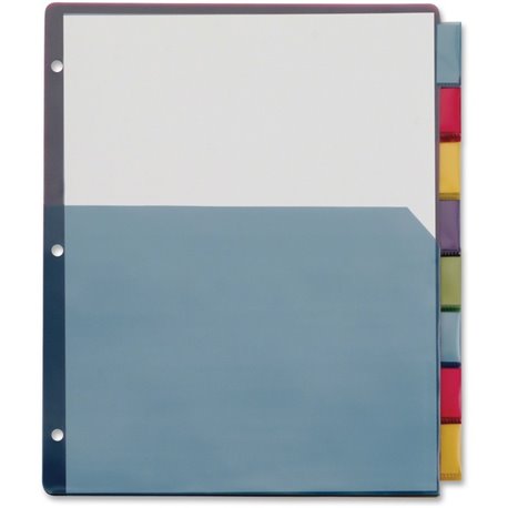 Cardinal Extra-tough Poly Dividers - 8 Tab(s) - 8 Tab(s)/Set - Letter - 8.50" Width x 11" Length - 3 Hole Punched - Multicolor P