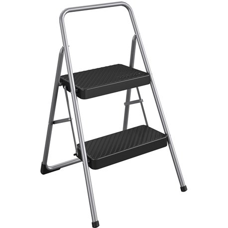 Cosco 2-Step Household Folding Step Stool - 2 Step - 200 lb Load Capacity - 17.3" x 18" x 28.2" - Gray