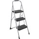 Cosco Ultra-Thin 3-Step Ladder - 3 Step - 200 lb Load Capacity52.8" - Black, Platinum