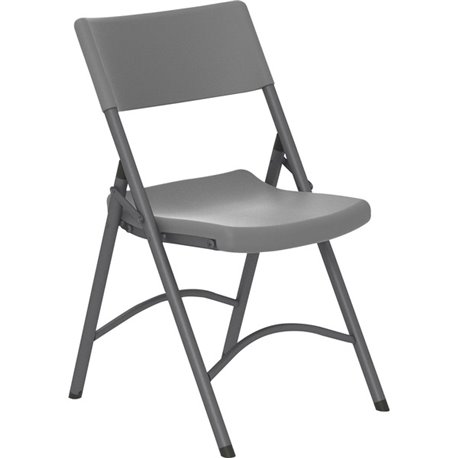 Cosco Zown Classic Commercial Resin Folding Chair - Gray Seat - Gray Back - Gray Steel, High Density Resin, High-density Polyeth