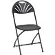 Dorel Zown Premium Fan Back Folding Chair - Black Seat - Black Polyethylene Back - Black Powder Coated Steel Frame - Four-legged