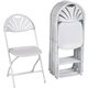 Dorel Zown Premium Fan Back Folding Chair - White Seat - White Polyethylene Back - White Powder Coated Steel Frame - Four-legged