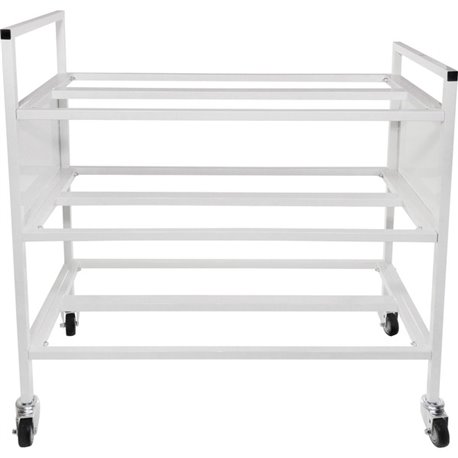 Champion Sports 24 Ball Double Wide Ball Cart - 4 Casters - Tubular Steel - 42" Length x 20" Width x 44" Height - White - 1 Each