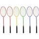 Champion Sports Tempered Steel Twin Shaft Badminton Racket Set - Red, Orange, Yellow, Green, Blue, Purple - Nylon, Leather, Temp