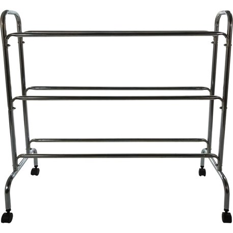 Champion Sports 12 Ball Powder-Coated Ball Cart - 4 Casters - 41" Length x 17" Width x 41" Height - Silver - 1 Each