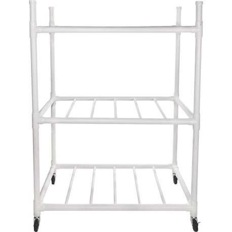 Champion Sports Carry-All Cart - 4 Casters - ABS Plastic - 44" Length x 24 ft Width x 61" Height - White - 1 Each