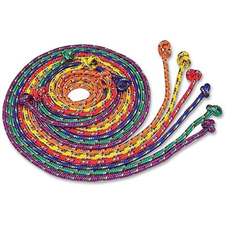 Champion Sports CR Series 8' Jump Ropes - 96" Length - Braided - Assorted, Yellow, Orange, Red, Purple, Green - Nylon