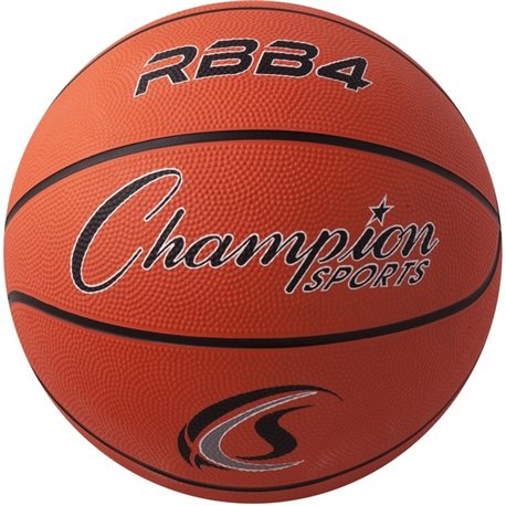 Champion Sports Intermediate Rubber Basketball Orange - 28.50" - 6 - Rubber, Nylon - Orange - 1  Each