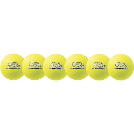 Champion Sports Rhino Skin 6" Dodgeball Set - 6.30" - Child - Neon Yellow - 6 / Set