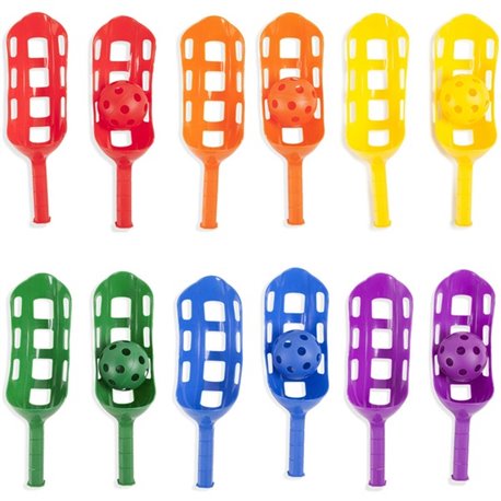 Champion Sports Scoop Ball Set - Red, Orange, Yellow, Green, Blue, Purple - Plastic