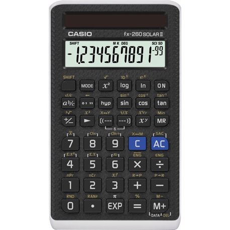 Casio FX 260 SOLAR II Scientific Calculator - 144 Functions - Easy-to-read Display - 10 Digits - Solar Powered - 5" x 0.6" x 2.9