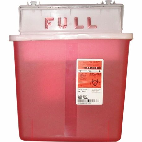 Covidien Sharpstar 5 Quart Sharps Container with Lid - 1.25 gal Capacity - Rectangular - 11" Height x 10.8" Width x 4.8" Depth -