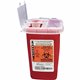 Covidien Sharps Medical Waste Container - 1 quart Capacity - 6.3" Height x 4.5" Width x 4.3" Depth - Red - 1 Each