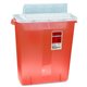 Covidien Transparent Red Sharps Container - 3 gal Capacity - 16.3" Height x 13.8" Width x 6" Depth - Red - 1 Each