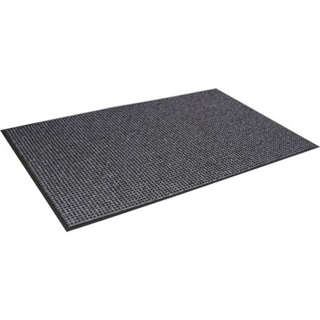 Crown Mats Oxford Wiper Scraper Mat - Floor - 60" Length x 36" Width x 0.375" Thickness - Rectangular - Olefin, Vinyl - Black, G