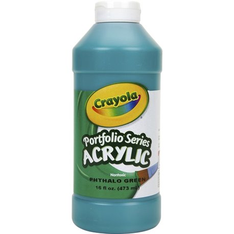 Crayola Portfolio Series Acrylic Paint - 16 fl oz - 1 Each - Phthalo Green