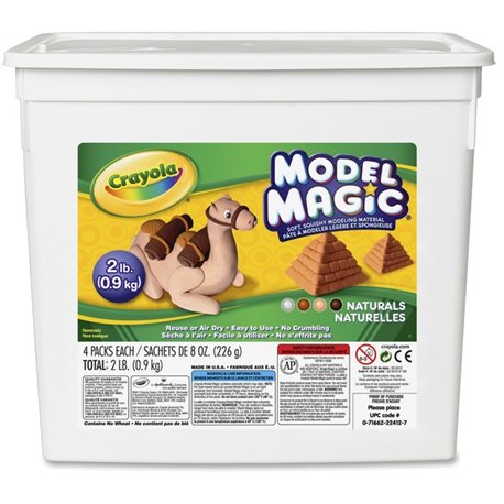 Crayola Model Magic Modeling Material - Project, Sculpture - 1 / Box - Assorted, White, Bisque, Earth Tone