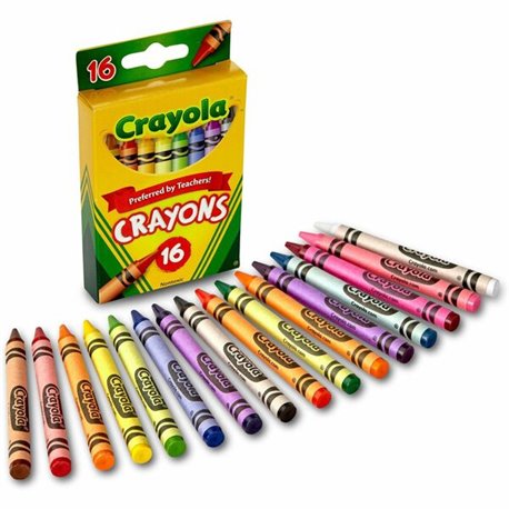 Crayola Regular Size Crayon Sets - 3.6" Length - Assorted - 16 / Box