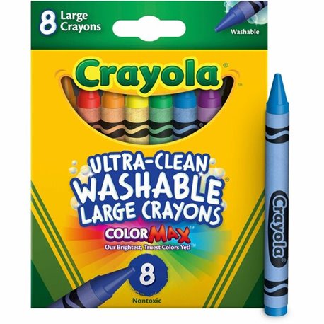 Crayola Kid's 8 Count Large Washable Crayons - Assorted - 8 / Box