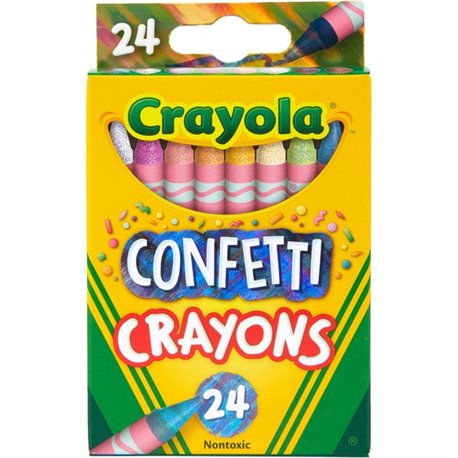 Crayola Confetti Crayons - 2" Length - Multi - 24 / Pack