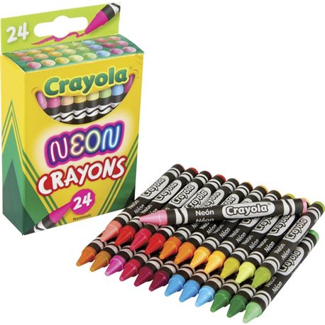 Crayola Neon Crayons - Neon - 24 / Pack