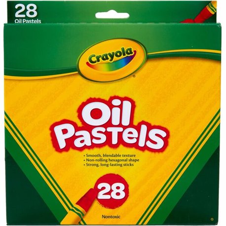 Crayola Jumbo-sized Oil Pestels - Apricot, Black, Blue, Green Blue, Blue-violet, Brown, Gray, Green, Metallic Silver, Orange, Pe