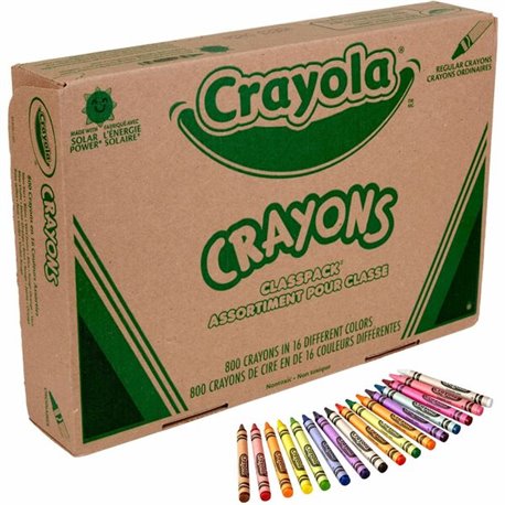 Crayola 16-Color Crayon Classpack - Black, Blue, Brown, Green, Orange, Red-violet, Yellow, Green Blue, Blue-violet, Carnation Pi